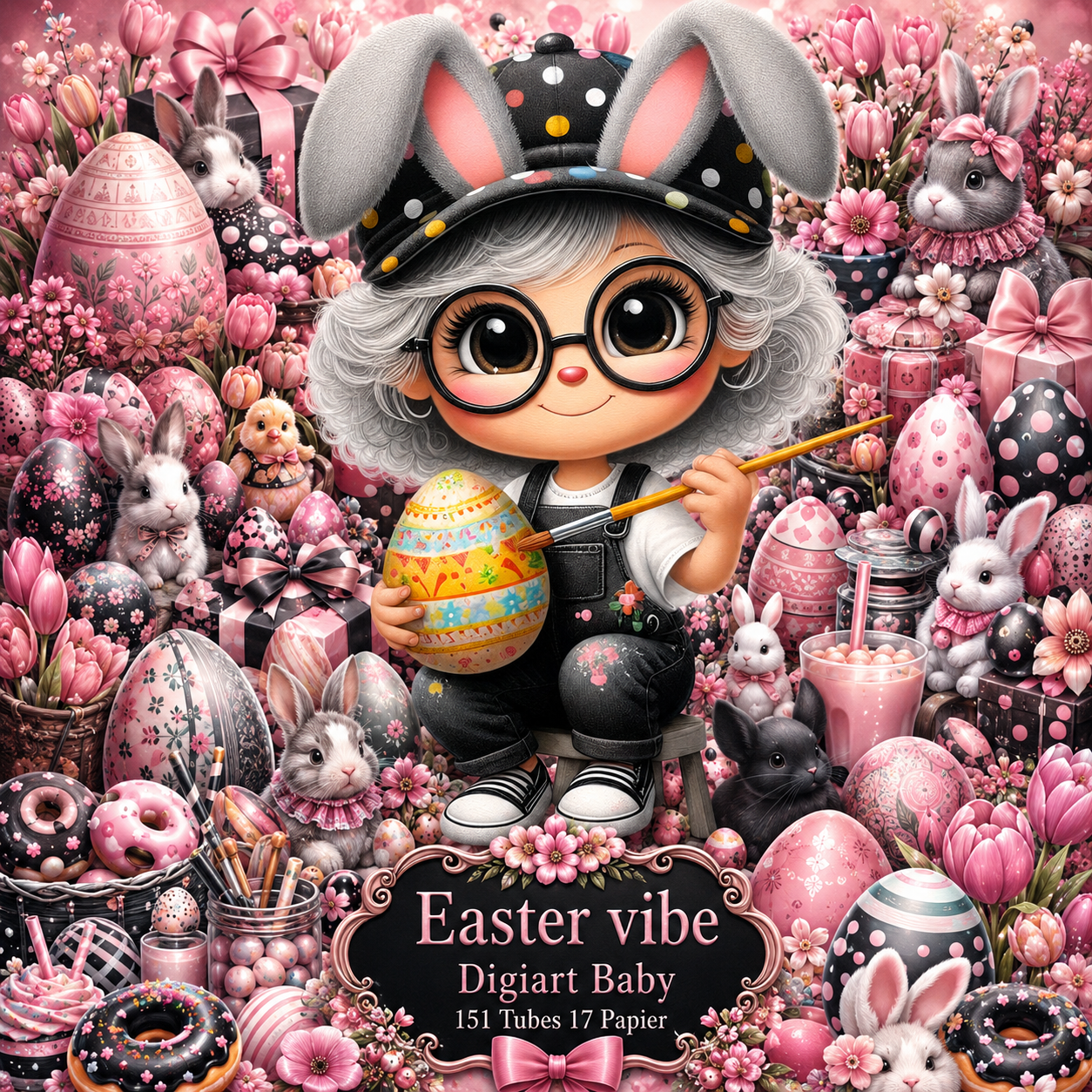 (image for) Grandma paints eggs